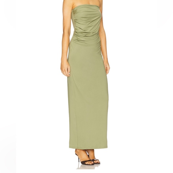 Revolve SNDYS Strapless Olive Boni Maxi Dress - Picture 2 of 5
